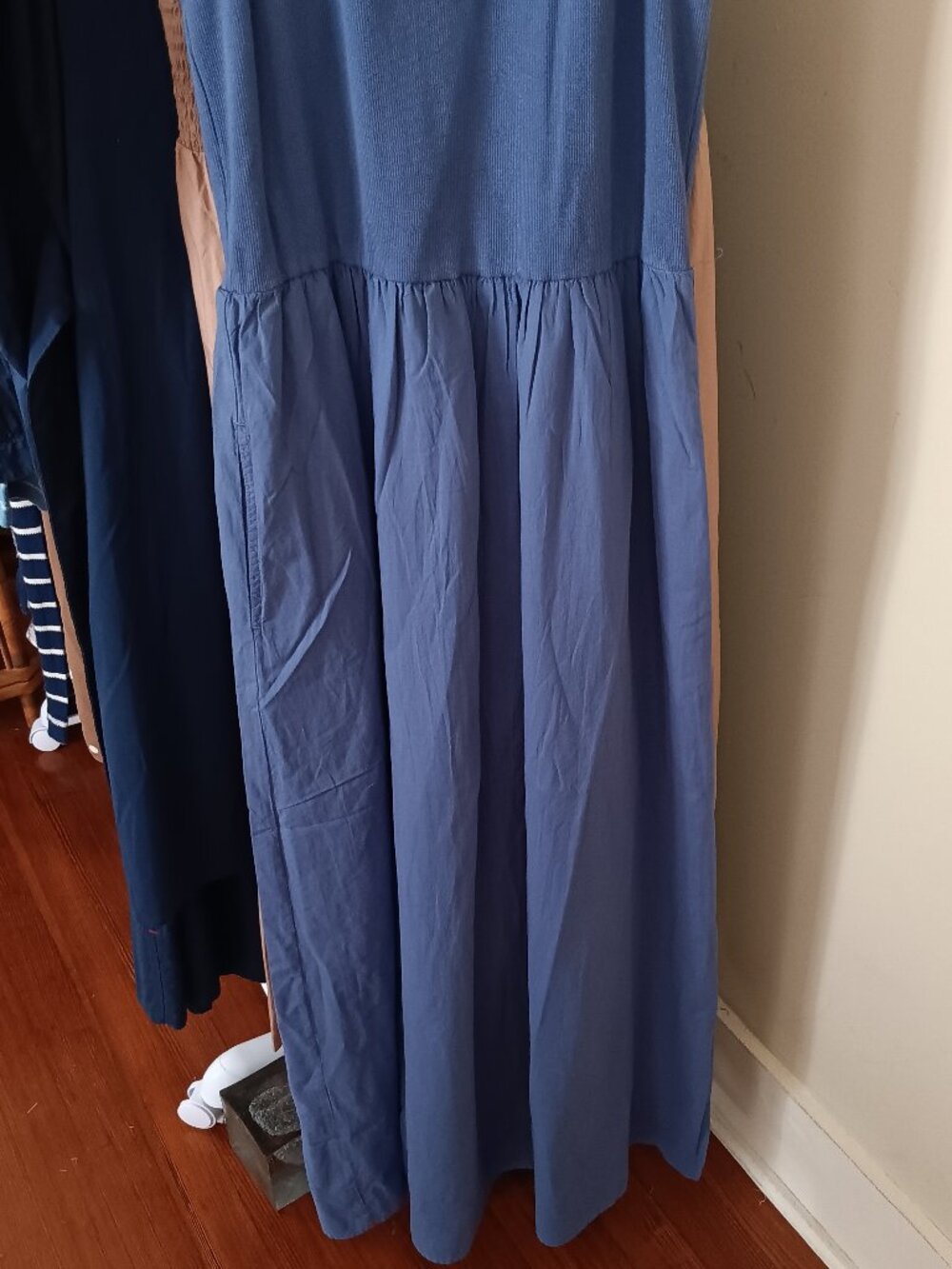 NWT XIRENA Flynn Tank Dress in Marlin Blue Cotton Maxi Size Large - Picture 4 of 15